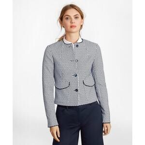 Brooks Brothers Floral Jacquard Cropped Jacket